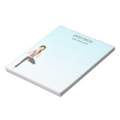 Bloc-note Yoga Woman In Tree Pose Et Yoga Instructeur Texte (Tourné)