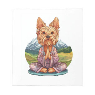 Bloc-note Yorkshire Terrier de yoga � Chien méditant drôle