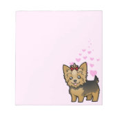 Bloc-note Yorkshire Terrier Love (cheveux courts avec arc) (Devant)