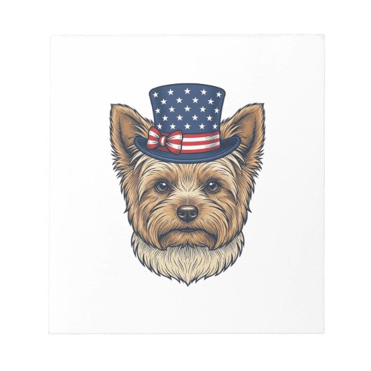 Bloc-note Yorkshire Terrier Patriotique Vintage (Devant)