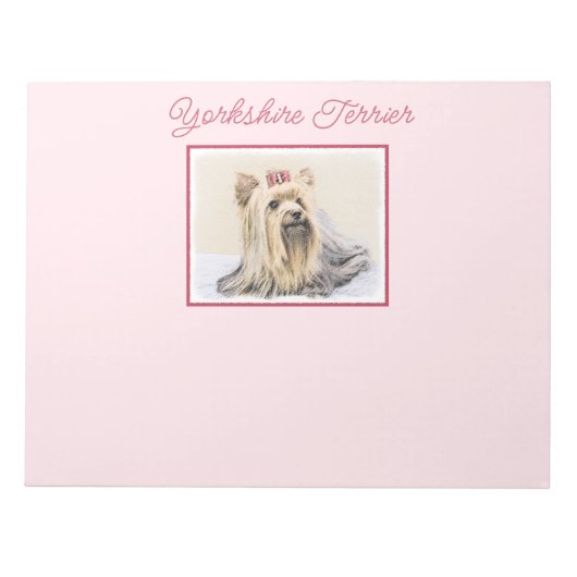 Bloc-note Yorkshire Terrier Peinture - Cute Original Chien A (Devant)
