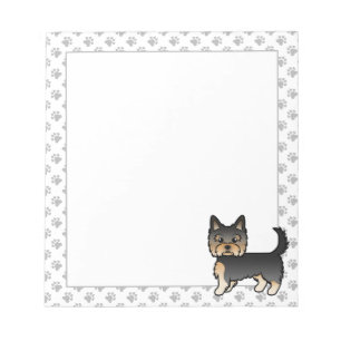 Bloc-note Yorkshire Terrier Yorkie de bande dessinée noir et
