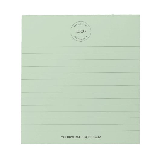 Bloc-note Your Logo and website lined Business promo green (Devant)