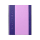 Bloc-note Your Name & Stripes | Purple & Pink (Tourné)