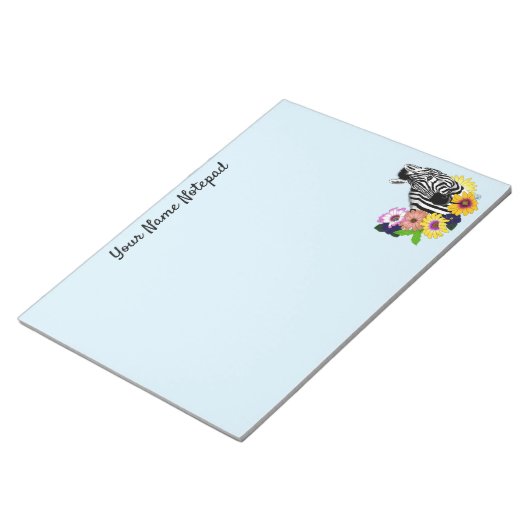 Bloc-note Zebra Daisies bleu (Incliné)