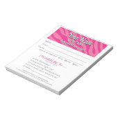 Bloc-note Zebra Print Vendor Event Leads Drawing Slip (Tourné)