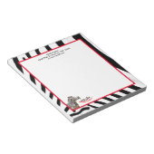 Bloc-note Zebra Smile Noir/Blanc/Rouge personnalisable (Incliné)