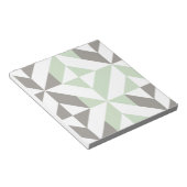 Bloc-note ZigZag géométrique Sage Green et Silver (Incliné)