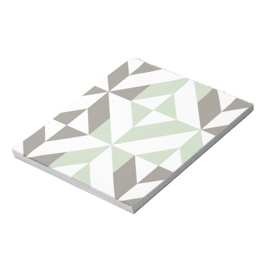 Bloc-note ZigZag géométrique Sage Green et Silver (Tourné)