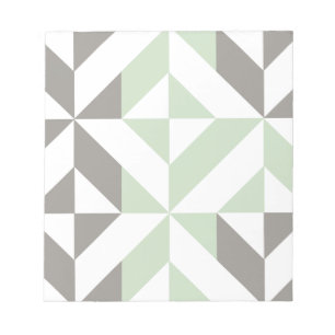 Bloc-note ZigZag géométrique Sage Green et Silver
