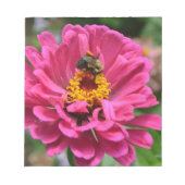 Bloc-note Zinnia rose et Bumble bee (Devant)