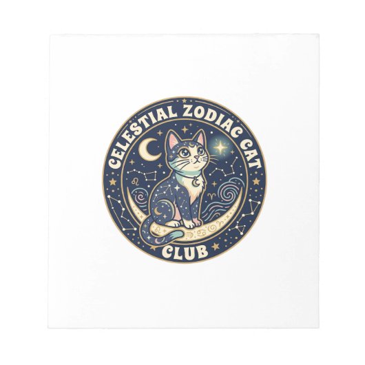 Bloc-note Zodiaque céleste Chat Chaton Mignon Design de T-Sh (Devant)