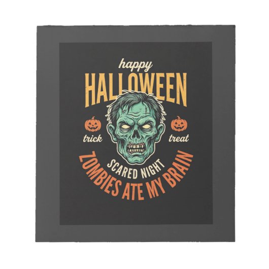 Bloc-note Zombies d'Halloween Ont Mangé Mon Cerveau (Devant)