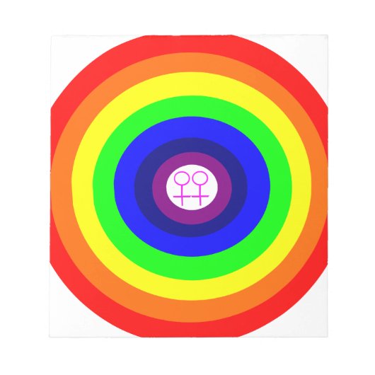 Bloc-notes à arc-en-ciel rond lesbienne (Devant)