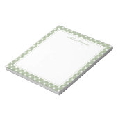 Bloc-notes à bordure à carreaux vert sauge de base (Tourné)