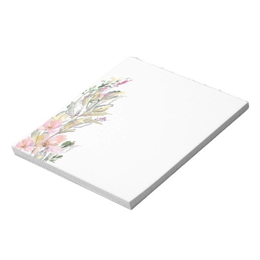 Bloc-notes à bordure florale Aquarelle (Tourné)