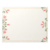Bloc-notes à bordure florale fuchsia Art nouveau (Devant)