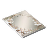 Bloc-notes à cadre floral blanc orné (Incliné)