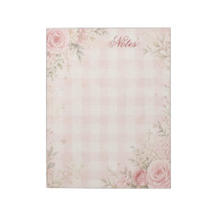 Bloc-notes à carreaux floraux de foi personnalisés