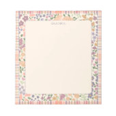 Bloc-notes à carreaux floraux « Grateful » – Papet (Devant)