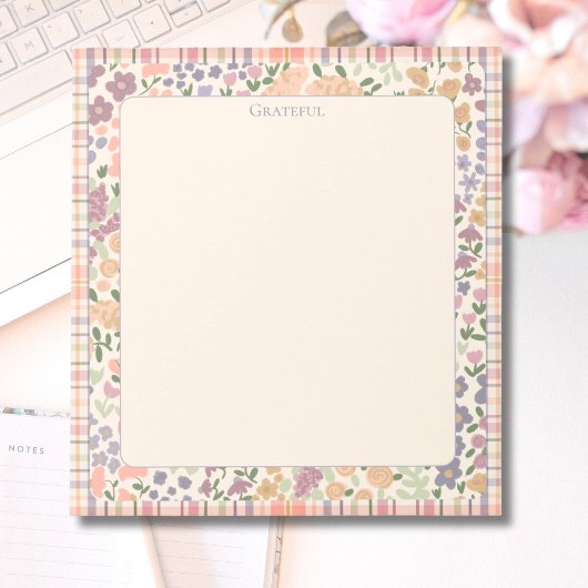 Bloc-notes à carreaux floraux « Grateful » – Papet