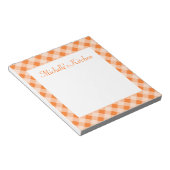 Bloc-notes à carreaux orange personnalisé (Incliné)