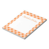 Bloc-notes à carreaux orange personnalisé (Tourné)