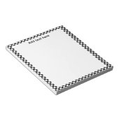 Bloc-notes à damier noir et blanc | Pers modifiabl (Incliné)