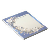 Bloc-notes à embellissement floral bleu blanc (Incliné)