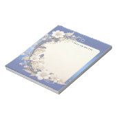 Bloc-notes à embellissement floral bleu blanc (Tourné)