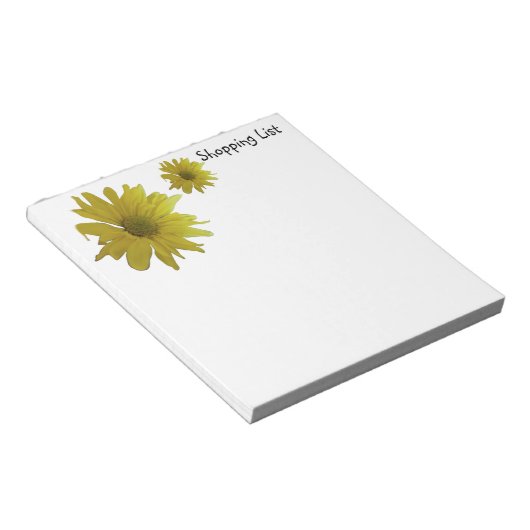 Bloc-notes à fleurs jaune (Incliné)