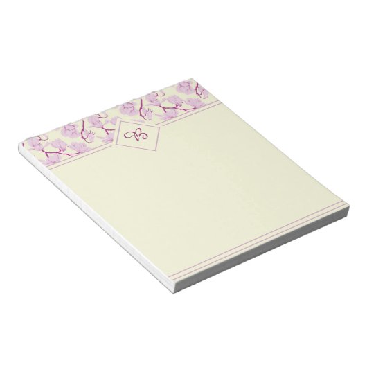 Bloc-notes à fleurs roses (Incliné)