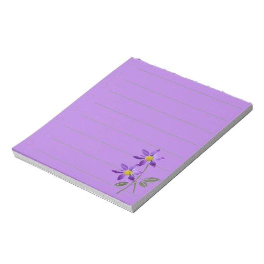 Bloc-notes à fleurs violettes : (Tourné)