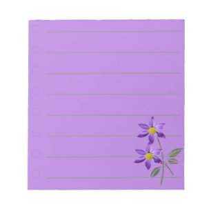 Bloc-notes à fleurs violettes :