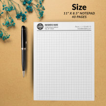 Bloc-notes à grille personnalisé 5 carrés/pouce av