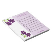 Bloc-notes à liste de tâches lignée Fleurs Violett (Incliné)