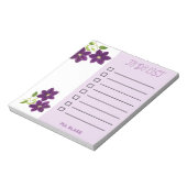 Bloc-notes à liste de tâches lignée Fleurs Violett (Tourné)