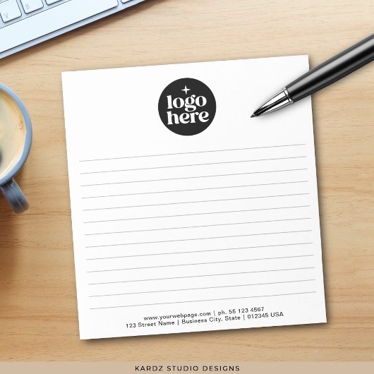 Bloc-notes à logo d'entreprise simple moderne