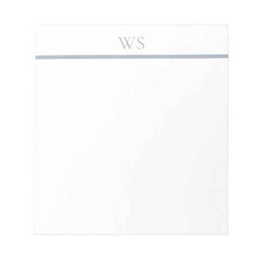 Bloc-notes à monogramme barre bleu poussiéreux (Devant)