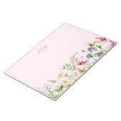 Bloc-notes à monogramme floral à fleurs sauvages r (Incliné)