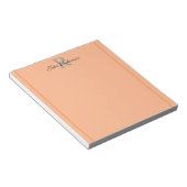 Bloc-notes à monogramme orange élégant (Incliné)