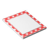 Bloc-notes à motif carreaux rouge et blanc faux na (Incliné)