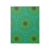 Bloc-notes à motif circulaire vert et bleu (Tourné)