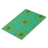 Bloc-notes à motif circulaire vert et bleu (Incliné)