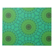 Bloc-notes à motif circulaire vert et bleu