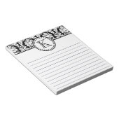 Bloc-notes à motif damassé avec monogramme personn (Incliné)