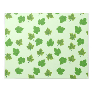 Bloc-notes à motif feuille de raisin vert