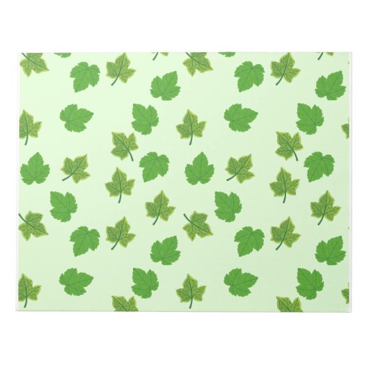 Bloc-notes à motif feuille de raisin vert (Devant)