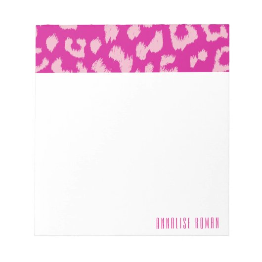 Bloc-notes à motif léopard magenta et rose (Devant)
