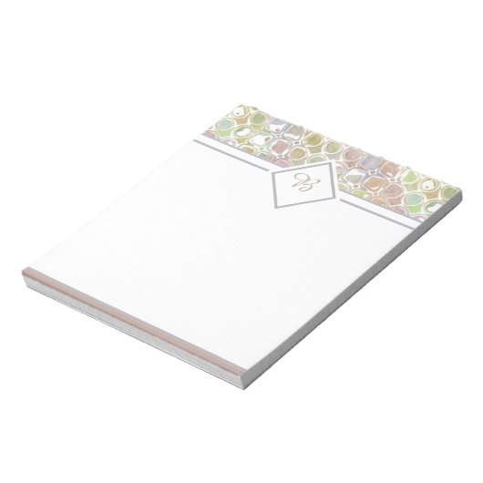 Bloc-notes à motif rétro rose et vert (Tourné)